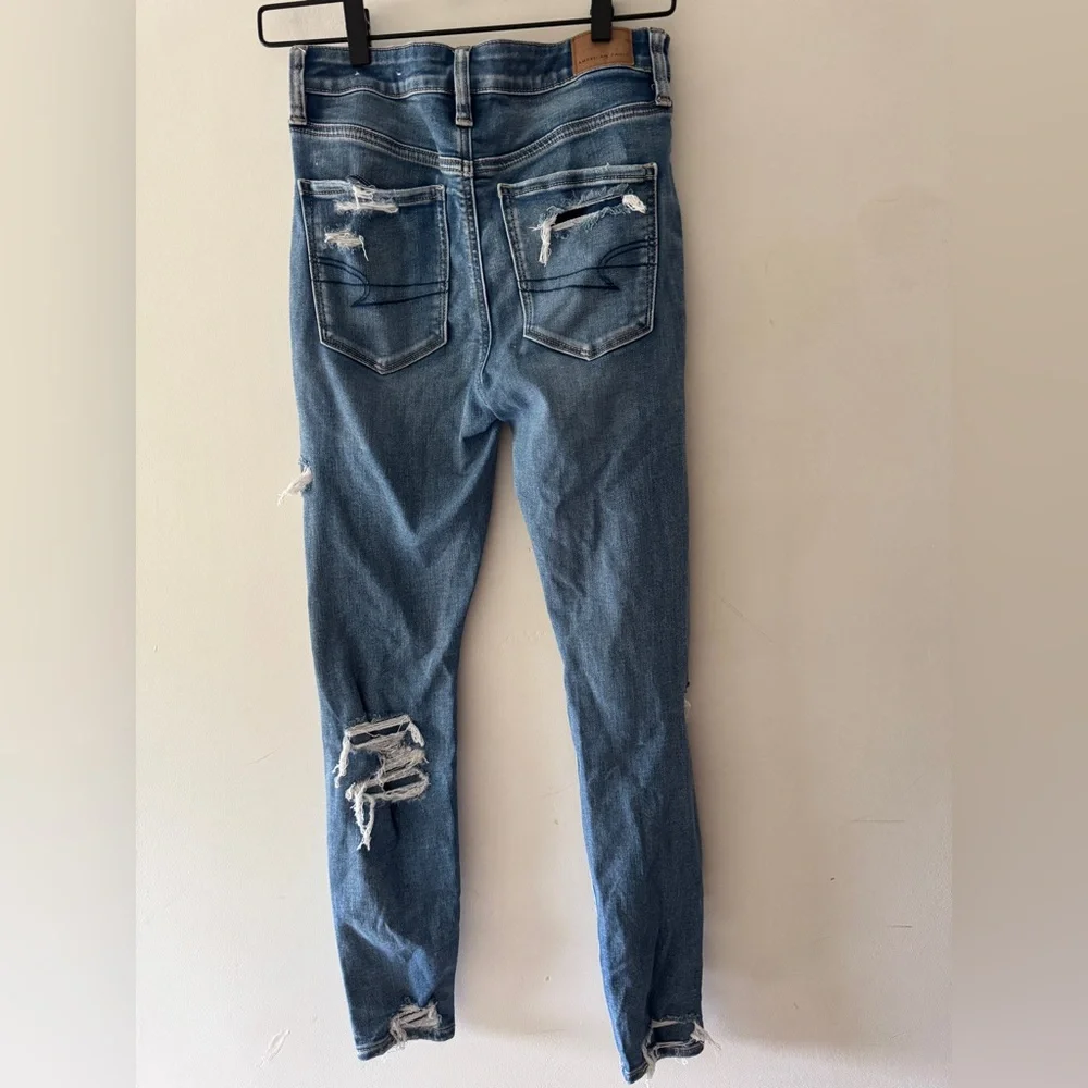 American Eagle Next Level‎ Stress Distressed Super Hi Rise Jeggings
